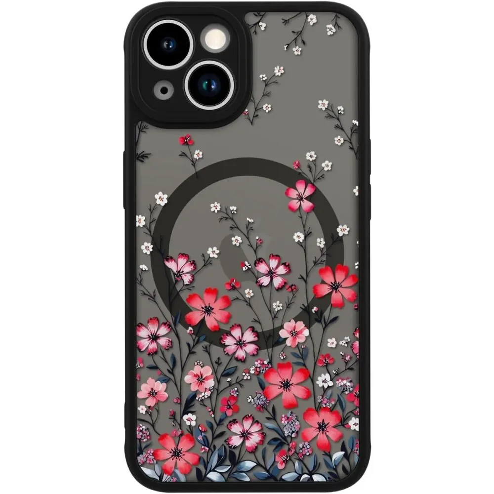 Brand New LUHOURI iPhone 14 Plus Case – Vibrant Red Wildflowers